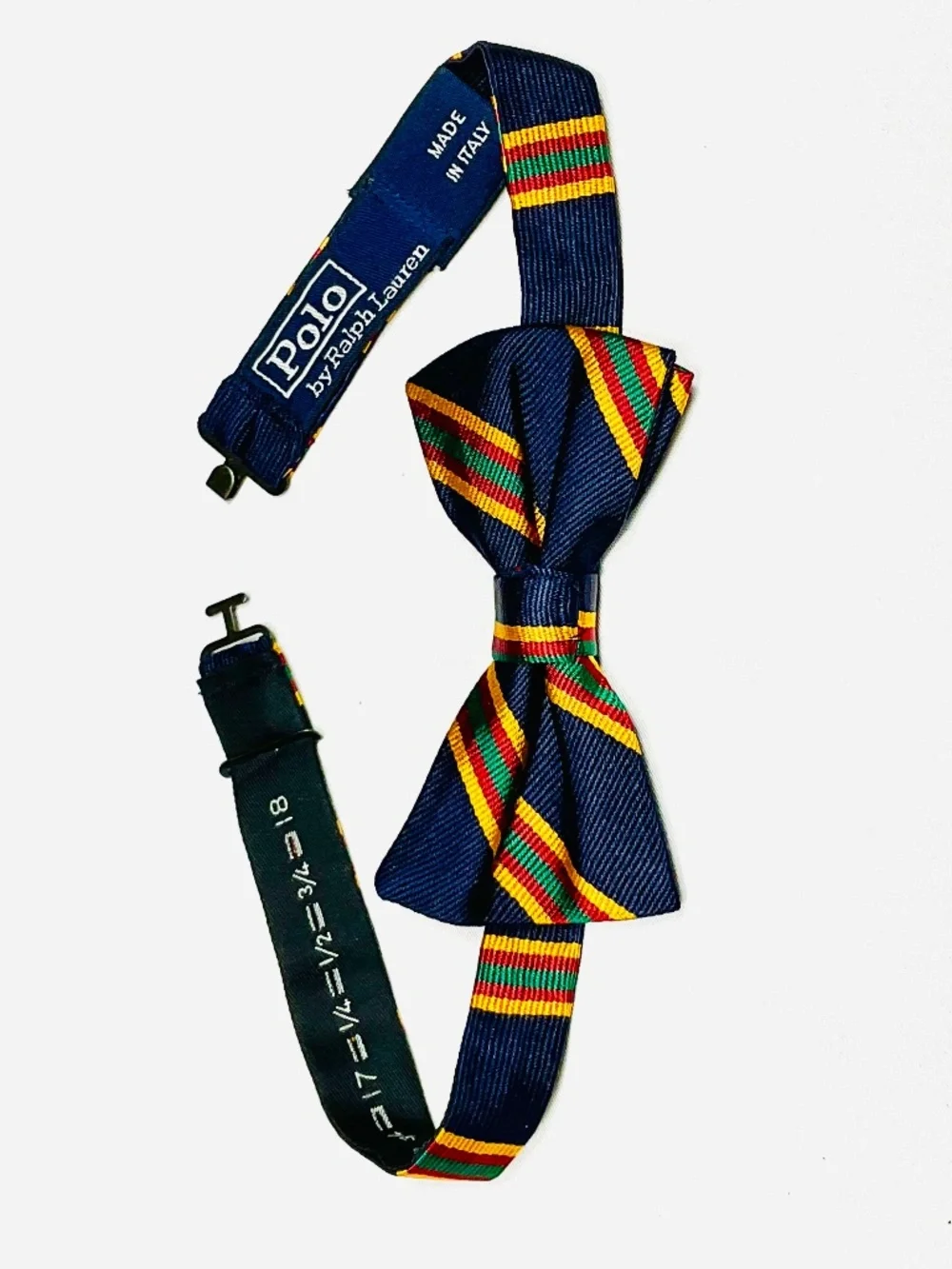 Polo by Ralph Lauren Kids Navy Maroon Gold & Green Bow Tie